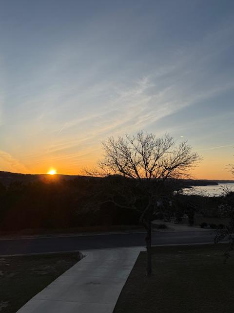 Sunrise over the hills and Lake Travis